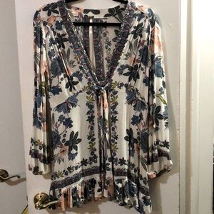 Free People Violet Hill Floral Mini Dress …